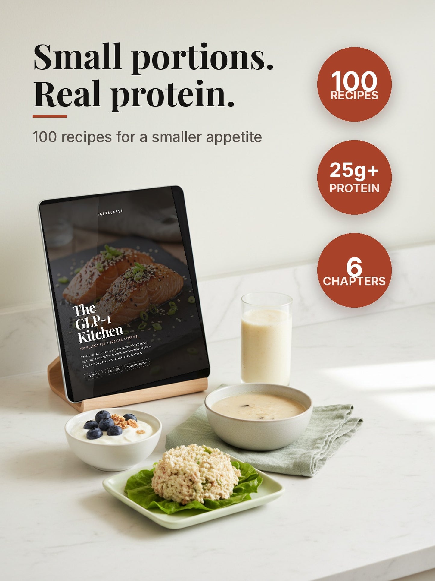 The GLP-1 Kitchen — 100 Recipes for a Smaller Appetite (Instant PDF) Fork'secret